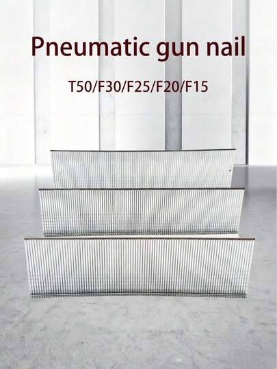 A Box Of Pneumatic Guns Nail For Woodworking, F30/F25/F20/F15 4000pcs, T50/1600pcs, Right-Angle Galvanized Woodworking Nails, Electric/Pneumatic Nail Gun, Woodworking Tool, For DIY Gardening, Woodworking, Home Improvement Hardware Fasteners, A Great Father's Day Gifts For Men