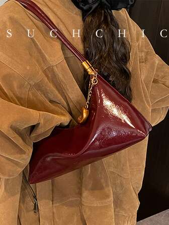 1 pieza Bolso de hombro vintage con cremallera y solapa con patrón de rombos, elegante bolso de axila, bolso cruzado minimalista, bolso de silla de montar casual de negocios ligero, opciones de transporte versátiles, adecuado para uso diario