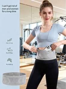 女士运动腰包 - 轻便马拉松腰包多功能手机袋 - 灰色 - 查看 7