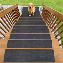 1/4/7/8/15 Pcs Outdoor Stair Treads, Non-Slip Stair Treads For Wooden Steps,Stair Runners For Wood Steps ,Durable Outdoor Stair Mat Non,Stair Treads Non Slip,Indoor And Outdoor Carpet For Stairs, Pet- Outdoor Stair Mat Non-Slip Anti-Scratch -With A Self-Adhesive Backing Stair Treads Reusable Adhesive Backing Prevent Stair Covering Mats From Moving-Stair Treads Easy Installation