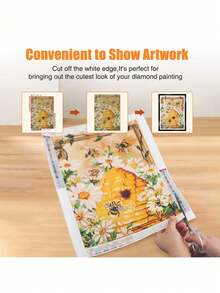1pc Magnetic Diamond Art Frame, Self-Adhesive Photo Frame For Office And Home Wall Decor - Black - View 2