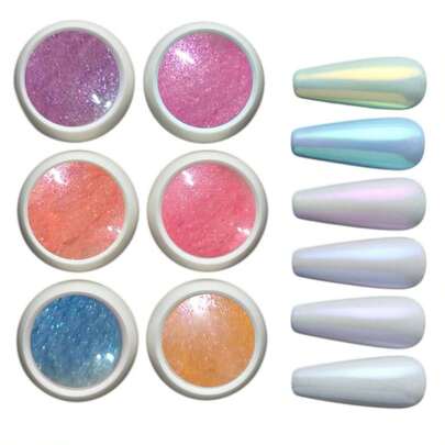 Líquido para uñas con brillo perlado y textura metálica