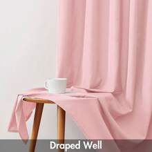 White Privacy Sheer Curtains 84 Inch, Light Filtering 2 Panels Set - Pink - View 4