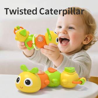 1pc Infant Baby Caterpillar Twist Worm Toy, Newborn Fine Motor Skills Development & Soothing Toy, Suitable For Parent-Child Play, Holidays, Small Gifts