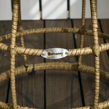 Outsunny Rattan Garden Furniture Set, 3 Pieces, Seating Group Including Coffee Table And 2 Chairs, Bistro Set With Cushions, Balcony Furniture, Sand+Dark Grey