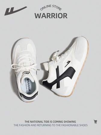 WARRIOR 1 par sportiga höga sneakers för kvinnor, ovandel i läder i färgblock, vardagskläder