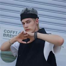 1PC Funny Flair Hair Integrated Beanie, Short Spiky Synthetic Wig Hat For Men, Elastic Knitted Skull Cap For Street Photography  Costume Parties - Black - View 4