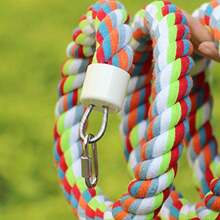 Rope Bungee Perch Bird 83inch Kintor Pure Natural Colorful Bead Cage Chewing Toys for Small Medium Parrot - como en la foto - Ver 6