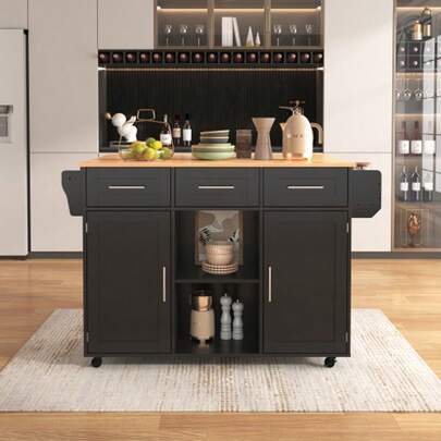 Aparador/buffet para sala de jantar 139 x 46 (71) x 91,5 cm, estrutura preta, tampo de madeira maciça com acabamento imitando madeira, tampo dobrável, porta de armazenamento, rodízios, pés de madeira maciça substituíveis, ideal para sala de jantar e cozinha.