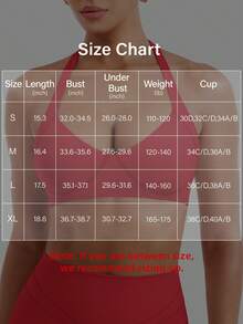YEOREO Women Halter Sports Bra Light Support V Neck Padded Strappy Open Back Workout Gym Tops Y2K - Chili Red - View 6