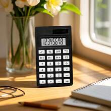 8-Digit Classic Black & White Calculator, - Memory, Square Root, Solar Powered, Suitable For Office, Finance, Student Work, Home Accounting, Practical Tool To Improve Efficiency, Simple & Durable, High Cost-Performance - Multicolor - View 4
