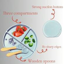 Baby Feeding Set, Suction Plate, Bowl, Bib, Spoon/Fork Set, Wooden Utensils, Sippy Cup With Snack Lid