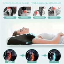 Ergonomisches Nackenkissen für Seiten-, Rücken- und Bauchschläfer - Konturierte Form, weiche und dennoch feste Unterstützung, schwarz mit weißer strukturierter "Saf"-Aufschrift, Schulterentspannung, robuste Verarbeitung, bequeme Nackenstütze | Strukturierte Nackenauflage | Weiche und dennoch haltbare Unterstützung - Schwarz - Übersicht 8