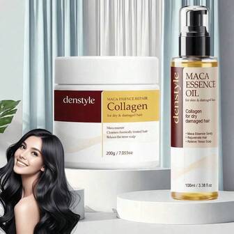 摩洛哥护发套装 - 阿甘油+胶原蛋白发膜，滋养保湿配方，圣诞礼物