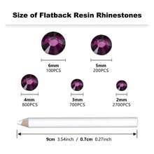 4500PCS Resin Flatback Rhinestone, 2mm 3mm 4mm 5mm 6mm Grape Purple Flatback Rhinestones For Tumblers, Nails Art, Mugs, Bottles, Craft Dration, Loose Bling Glitter Gem Stone - Multicolor 126 - View 2