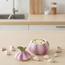 1 Bộ lọ đựng tỏi bằng gốm sứ màu tím - Hộp đựng đồ để bàn thanh lịch có nắp, trang trí nhà bếp & phòng ăn, gốm sứ bền cho gia đình, văn phòng hoặc làm quà tặng, hoàn hảo để đựng tỏi, gia vị và các vật dụng nhỏ, đựng tỏi, chủ đề lãng mạn, nhà bếp, hộp đựng đồ trong nhà bếp, hộp đựng đồ trang sức, gạt tàn, gạt tàn thuốc - Nhiều màu - Xem 3