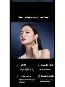 Lenovo Tai nghe không dây thực sự chống ồn chủ động thông minh EA230, Bluetooth 5.4, Chế độ chơi game độ trễ thấp, Tuổi thọ pin dài, Chống nước khi chơi thể thao, Nghe nhạc và gọi điện thoại thông minh phổ thông, Màu đen - màu đen - Xem 6