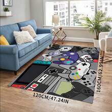 Alfombra de área con diseño de control de juegos creativo moderno, lavable a máquina, con respaldo antideslizante, de fibra de poliéster, hecha a máquina, alfombra de baño para sala de estar, dormitorio, decoración de oficina en casa - 1 pieza - Multicolor - Ver 40
