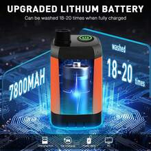 Ducha portátil para Acampar, 7800 mAh, Ducha eléctrica para Exteriores, Bomba Recargable con Pantalla Digital Inteligente, Cabezal de Ducha con Pantalla Temperatura para Acampar - Naranja - Ver 10