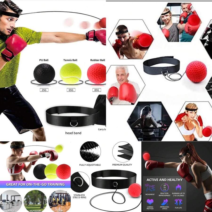 拳击反应速度拳击球MMA散打拳击手提升反应力手眼训练套装压力健身房拳击泰拳练习 - 彩色 - 查看 1