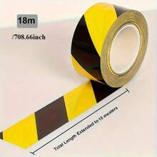 YITAPE 1pc PVC Caution Tape - Black & Yellow Striped Safety Tape - Waterproof, Corrosion Resistant, No Residue, Durable, Suitable For Indoor And Outdoor Use - Yellow - View 5