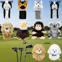 1pc Plush Cartoon Animal Golf Club Head Cover, Cute Animal Golf Club Protector, Protective Headcover, Made Of Mixed Color Flannel Fabric, Suitable For Golfers, Golf Accessories, Durable And Adorable - Multicolor - View 6