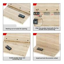 Plantilla para taladrar espigas de madera, localizador de punzones, acero inoxidable, aleación de aluminio, localizador de perforación - Negro - Ver 3