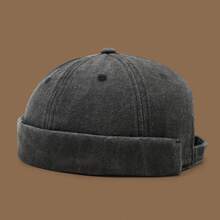 Berretto basco stile marinaio casual di moda in colore tinta unita, lavato in denim, unisex, antivento, adatto per autunno e inverno