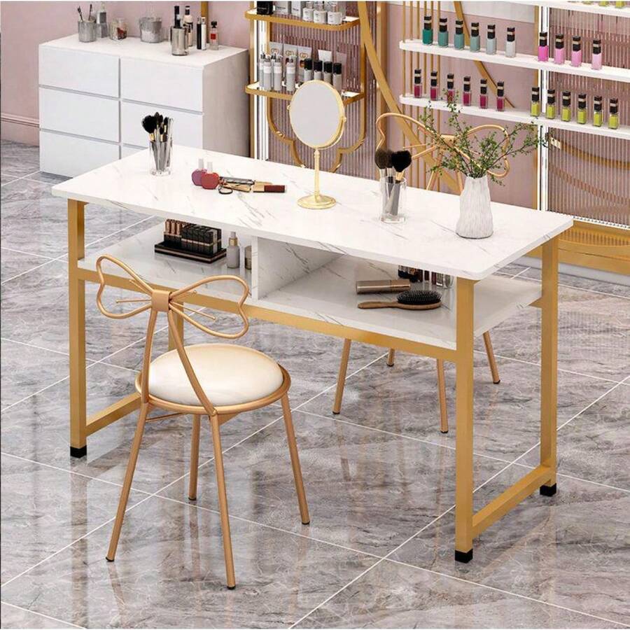 Mesa De Uñas Minimalista Blanca - Económica Y Práctica - Blanco - Ver 1