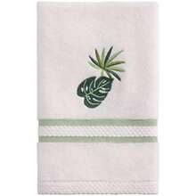 Avanti Linens - Toalla de Punta de los Dedos, Toalla de algodón Suave y Absorbente (Viva Palm Collection)(11" x 1'6" (Rectangular) Blanco) - Multicolor - Ver 1