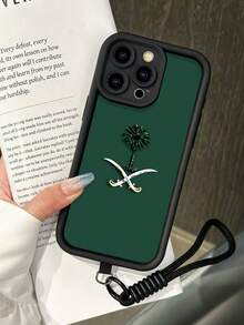 1件装奢华沙特风格2D打印UV彩绘图案手机壳，流行经典，全新高端经典简约复古拼接美学风格，适合作为生日、节日礼物送给朋友、家人、情侣或自己，IMD彩色软硅胶手机壳，防尘防水，兼容 16/15/14/13/12/11/Pro/Pro Max/X/XR/XS/XS Max/7/8/Plus - 黑色 - 查看 3