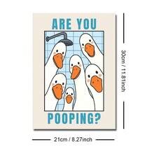 1 tấm tranh canvas phòng tắm hình con ngỗng ngộ nghĩnh có khung/không khung, dễ thương, hài hước, trang trí nhà vệ sinh, tranh treo tường độc đáo, tranh trang trí phòng tắm tối giản cho căn hộ, phòng khách, phòng vệ sinh, trang trí nhà hiện đại - Nhiều màu - Xem 11