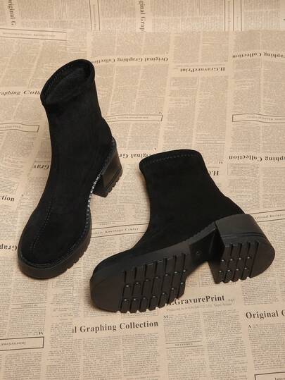 2025春秋女靴，街头风，甜美酷炫英伦风踝靴，细高跟，冬季鞋履