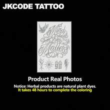 JKCODE TATTOO Waterproof Hand Temporary Tattoo For Men - Street Graffiti - "MIND OVER MATTER" Text Tattoo - Street Art Style Tattoo For Hands, Fingers, Neck, Head, Lasts Up To 15 Days - Navy Blue - View 8