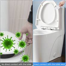 - Elevador de 4 piezas para asiento de inodoro, para evitar tocar, accesorios de bao para el hogar, oficina, hotel, fcil de usar - blanco - Ver 5