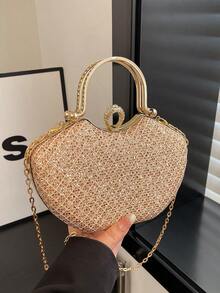 2025新款宴会手提包，搭配旗袍，小巧包包，亮片链条单肩包，百搭 - 彩色 - 查看 10