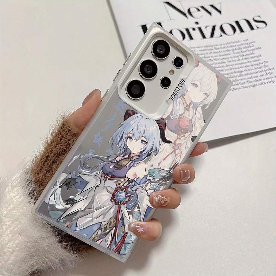 Funda de teléfono de color degradado resistente y dura de anime plateado de  Girl compatible con Samsung Galaxy S25 S24 S23 S22 S21 S20 S30 Ultra FE Plus 5G Note 20 S25Ultra S24Ultra S23Ultra S22Ultra S21Ultra, accesorios de moda lindos y modernos para smartphones, funda protectora, bolsa de teléfono, último color fresco, sensación mate plateada - Mezcla de colores - Ver 1