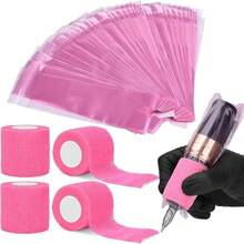 Tattoo Pen Machine Cover Grip Tape Wrap - 200Pcs Tattoo Pen Covers And 4Pcs Tattoo Grip Wrap Combination Grip Tattoo Machine Covers Tattoo Tape Wrap Tattoo Supplies - Multicolor - View 1