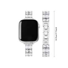 Pulseira de relógio feminina em cobre com strass (1 unidade), compatível com pulsos de 38/40/41/42-14mm e 44/45/46/49-14mm.