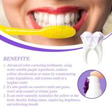 OUHOE Purple And White Toothpaste For Daily Gentle Teeth Care Cleaning And Refreshing Care Teeth Cleanliness And Care Purple Teeth Whitening Toothpaste Remove Plaque Stains Cleaning Oral Hygiene Dental Bleach Tools Fresh Breath Beauty Health - 紫色 - 查看 5