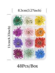 48支/盒 彩色天然干花，环氧树脂模具填充材料，珠宝铸造用品，DIY工艺品，情人节礼物装饰，节日装饰，DIY项目 - 彩色 - 查看 7