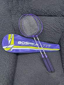 Authentic Badminton Racket With Double Racket Sponge Handle And Multi-Color Alloy Adult Student Hair Replacement Racket - Multicolor - View 1