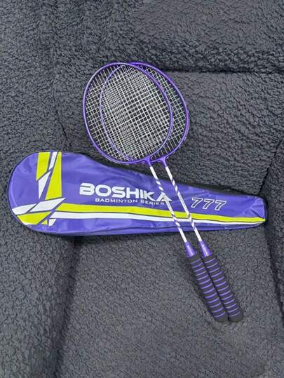 Authentic Badminton Racket With Double Racket Sponge Handle And Multi-Color Alloy Adult Student Hair Replacement Racket