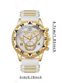 4件套男士石英表套装：经典合金表带，多种款式设计。佩戴舒适耐用，是父亲节送给父亲或祖父的贴心孝顺礼物，适合日常散步和家庭聚会。 - 彩色 - 查看 6