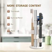 2 件装 360° 旋转台面牙刷架 - 四层树形设计浴室收纳架，多功能，可放置化妆刷和笔 - 彩色 - 查看 6