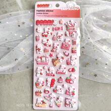 Miếng dán xốp EVA 3D hình chú thỏ dâu tây màu hồng dễ thương, miếng dán bong bóng trang trí nhật ký cô gái đáng yêu, miếng dán hình chú thỏ ôm dâu tây - Nhiều màu - Xem 4
