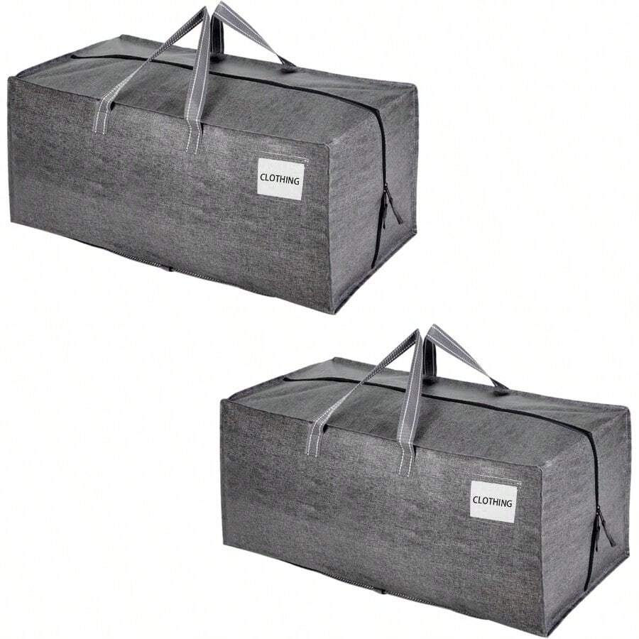 2 Pack Moving Bags W/Backpack Straps Heavy Duty Moving Boxes Alternative Packing Supplies Large Storage Totes For Dorm Room Essentials With Zipper For Clothes Gray 2 Pack - Gray - View 1