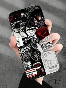 Fashionable Popular Personalized Emo Rock Band Collage Pattern Design Theme Luxury Shockproof Aesthetic Cute Phone Case, Lens Protrusion Protection, Compatible With For IPhone 16/16Plus/16Pro/16ProMax, 15,14, 13, 12, 11 Series And Compatible With For Galaxy S/A Series, Gift For Easter Day, Christmas Halloween Decoration/Gift For Birthday, Girlfriend, Boyfriend, Friend Or Yourself Valentine's Day Gifts - Màu hỗn hợp - Xem 3