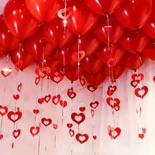 50/70/100 cái/gói Mặt dây chuyền rèm che mưa hình trái tim màu đỏ, Đồ trang trí hình trái tim ngày lễ tình nhân, Ruy băng trang trí trần nhà tiệc kỷ niệm ngày cưới, Đồ dùng tiệc ngày lễ tình nhân, Đồ trang trí treo hình trái tim bằng kim sa, Đồ trang trí cửa sổ nhà hàng và các vật dụng trang trí (có dây treo) - Nhiều màu - Xem 5