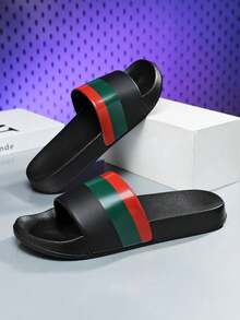 Plus Size 23# Men's Summer Slippers, Size 36-48, Outdoor Comfortable Casual Shoes, Lightweight Non-Slip House Slippers, Wear-Resistant Breathable Men's Sandals, Outdoor & Daily Wear (Asymmetric Pattern). The Soles Of These Slippers Are Made Of EVA Material. Do Not Expose To Direct Sunlight For A Long Time, Otherwise The Shoes Will Shrink. - 1978 Black - View 4